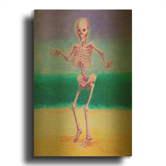 'Skelly Dancer V' By Marie Marfia Fine Art Gold Metal Wall Art