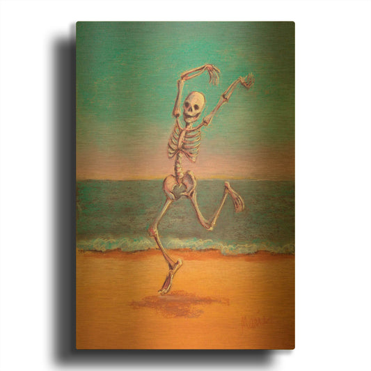 'Skelly Dancer VIII' By Marie Marfia Fine Art Gold Metal Wall Art
