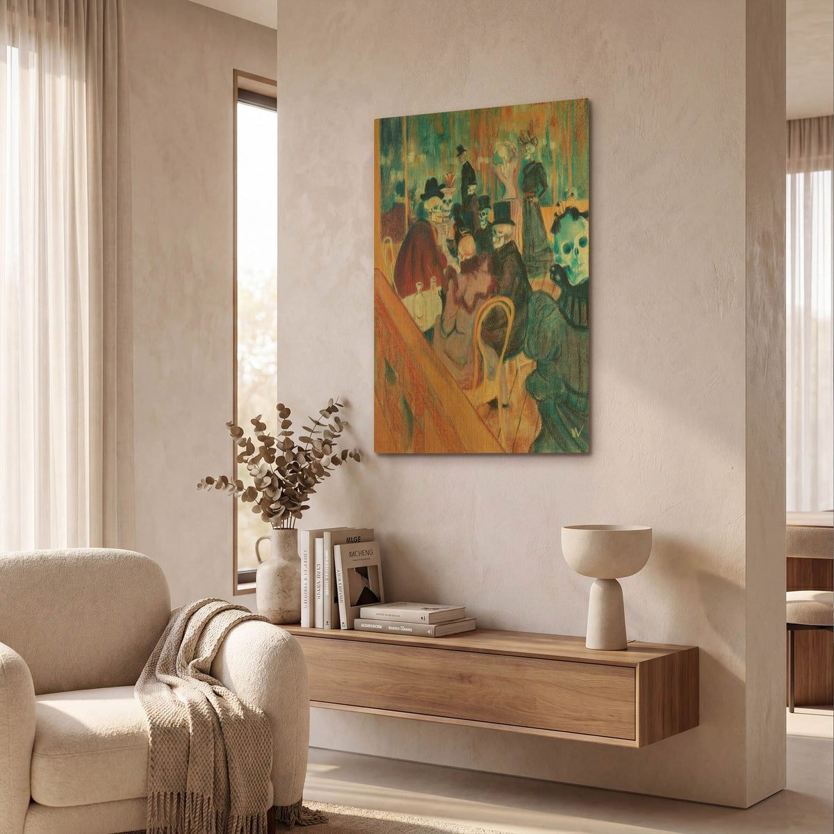 'Au Moulin Skelly' By Marie Marfia Fine Art Gold Metal Wall Art