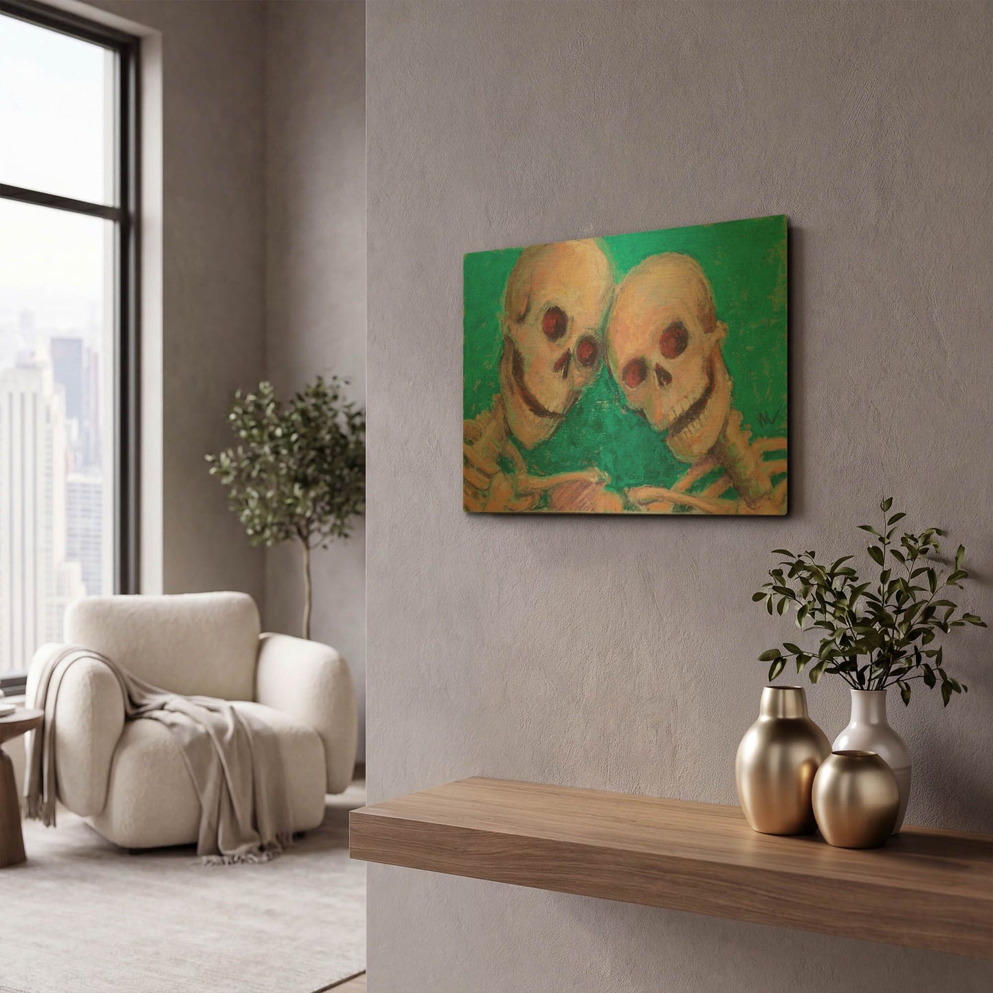 'BFFs' By Marie Marfia Fine Art Gold Metal Wall Art
