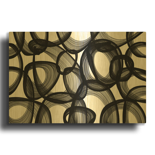 'Abstract Black and White 2015' By Irena Orlov Gold Metal Wall Art