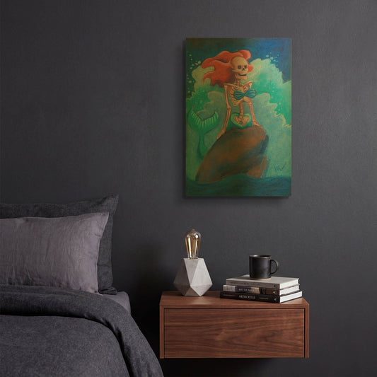 'Part of Your (Skelly) World' By Marie Marfia Fine Art Gold Metal Wall Art