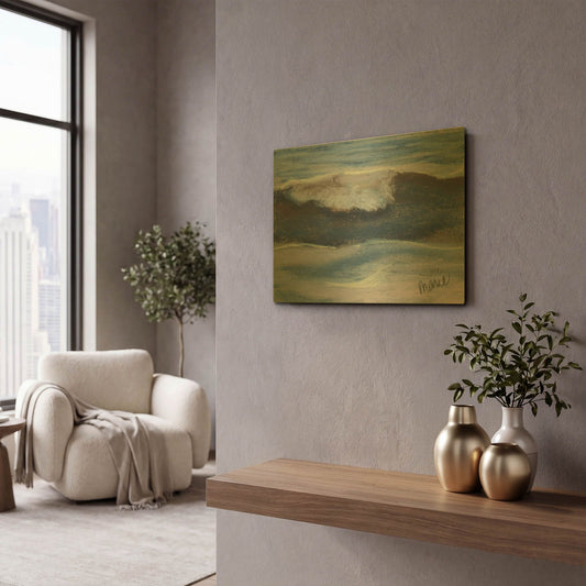 'Wave Portrait No. 12' By Marie Marfia Fine Art Gold Metal Wall Art