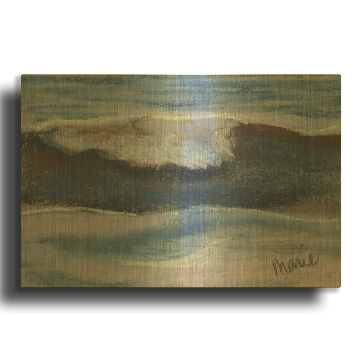 'Wave Portrait No. 12' By Marie Marfia Fine Art Gold Metal Wall Art