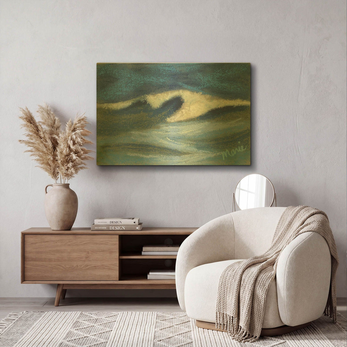 'Wave Portrait No. 18' By Marie Marfia Fine Art Gold Metal Wall Art
