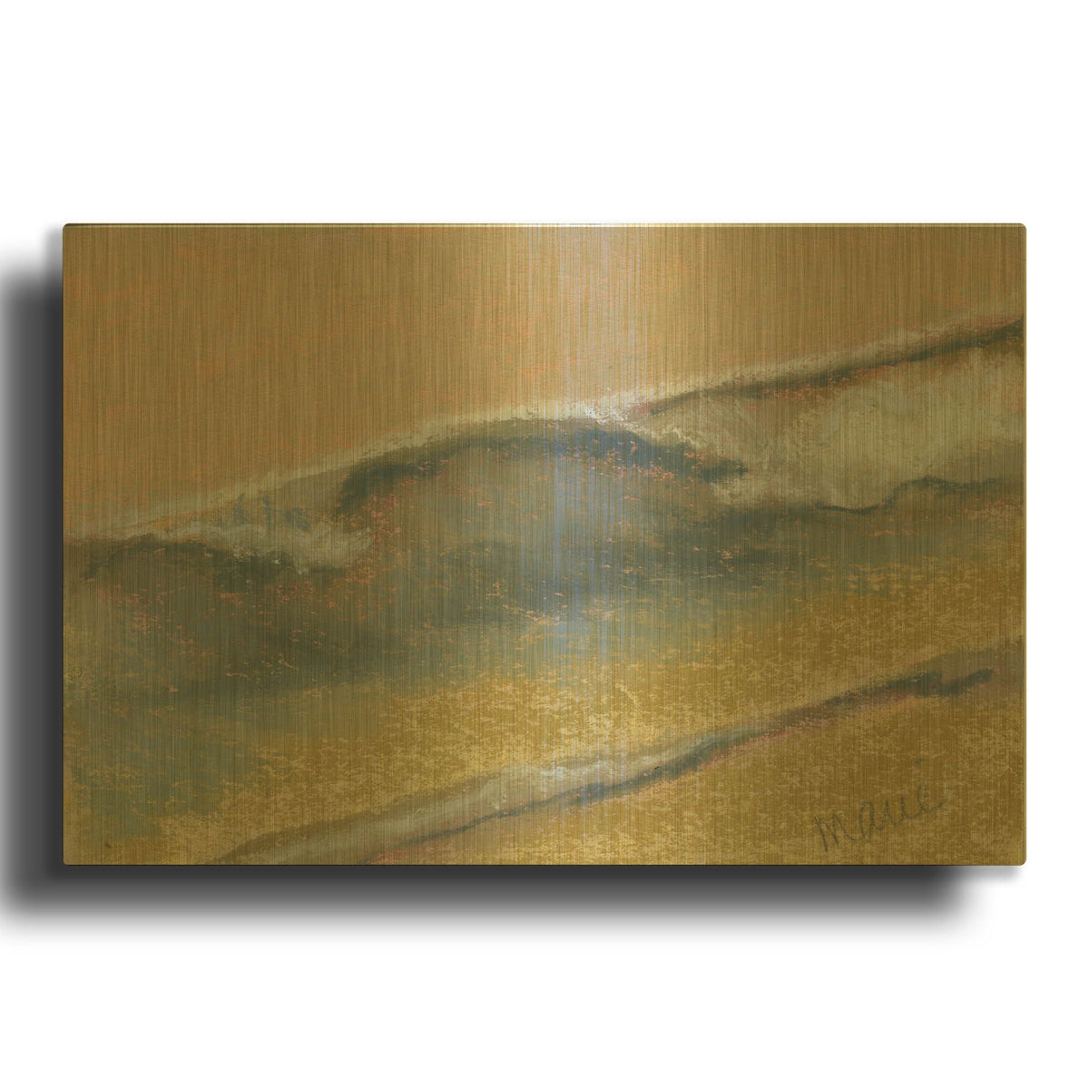 'Green and Gold' By Marie Marfia Fine Art Gold Metal Wall Art