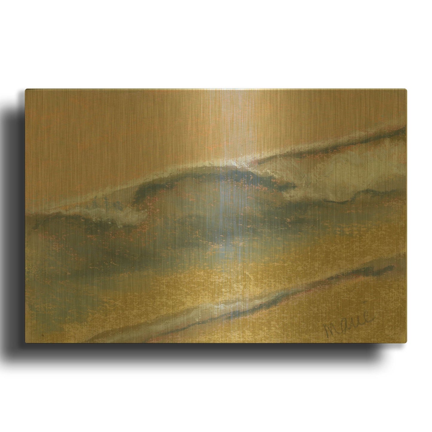 'Green and Gold' By Marie Marfia Fine Art Gold Metal Wall Art