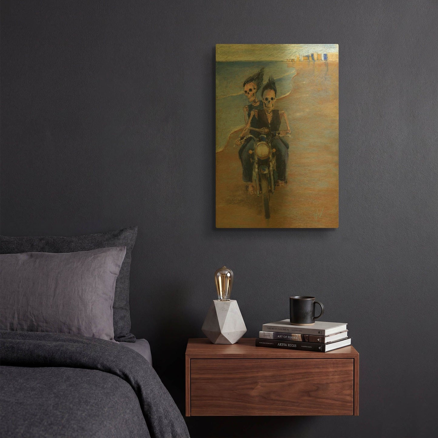 'Bone to be Wild' By Marie Marfia Fine Art Gold Metal Wall Art