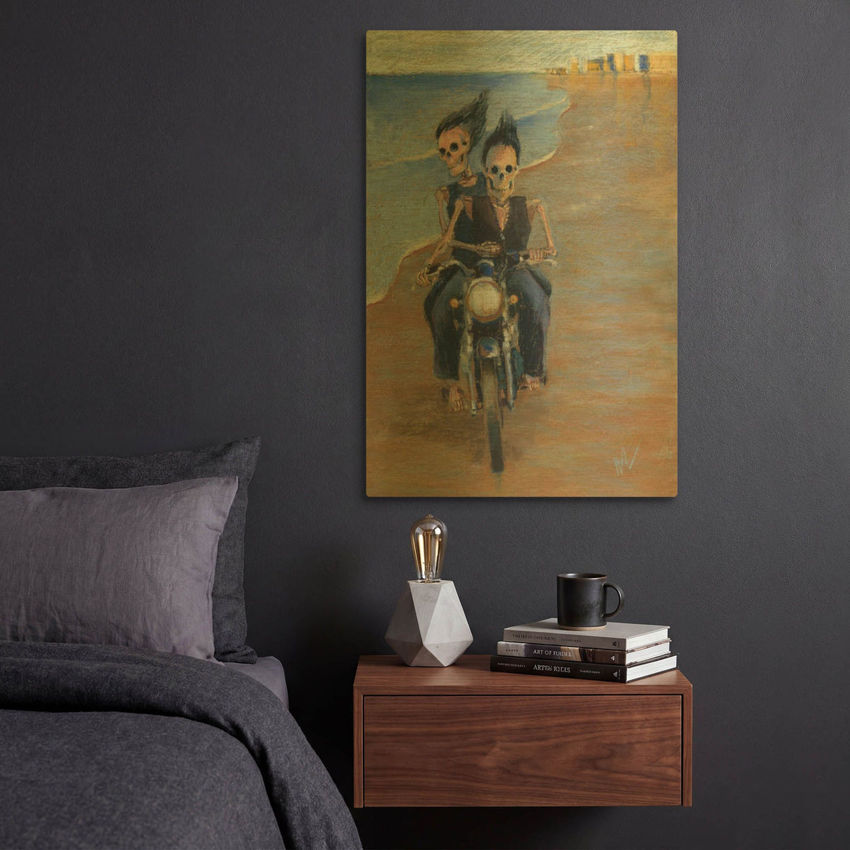 'Bone to be Wild' By Marie Marfia Fine Art Gold Metal Wall Art