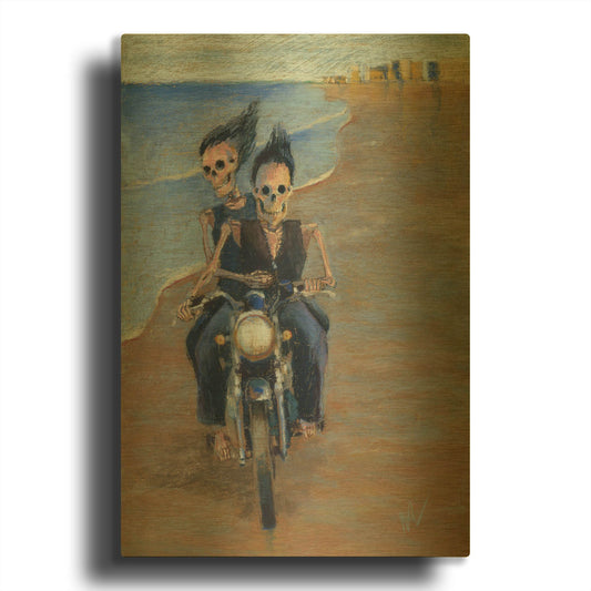 'Bone to be Wild' By Marie Marfia Fine Art Gold Metal Wall Art