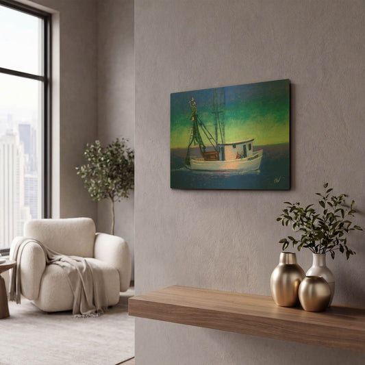 'Captain' By Marie Marfia Fine Art Gold Metal Wall Art