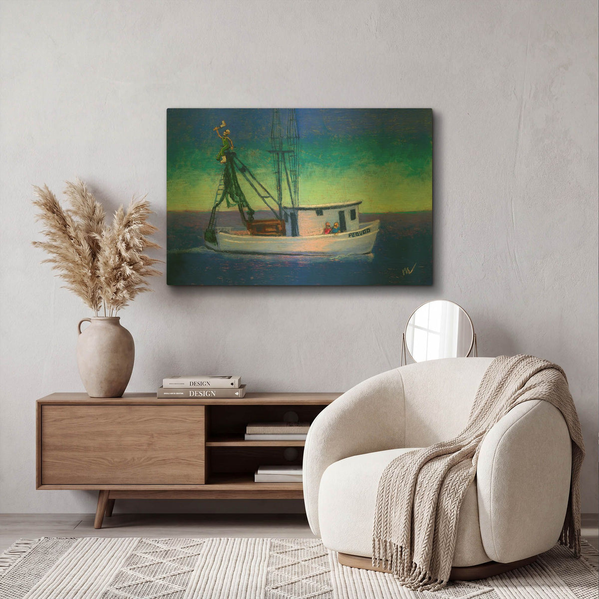 'Captain' By Marie Marfia Fine Art Gold Metal Wall Art
