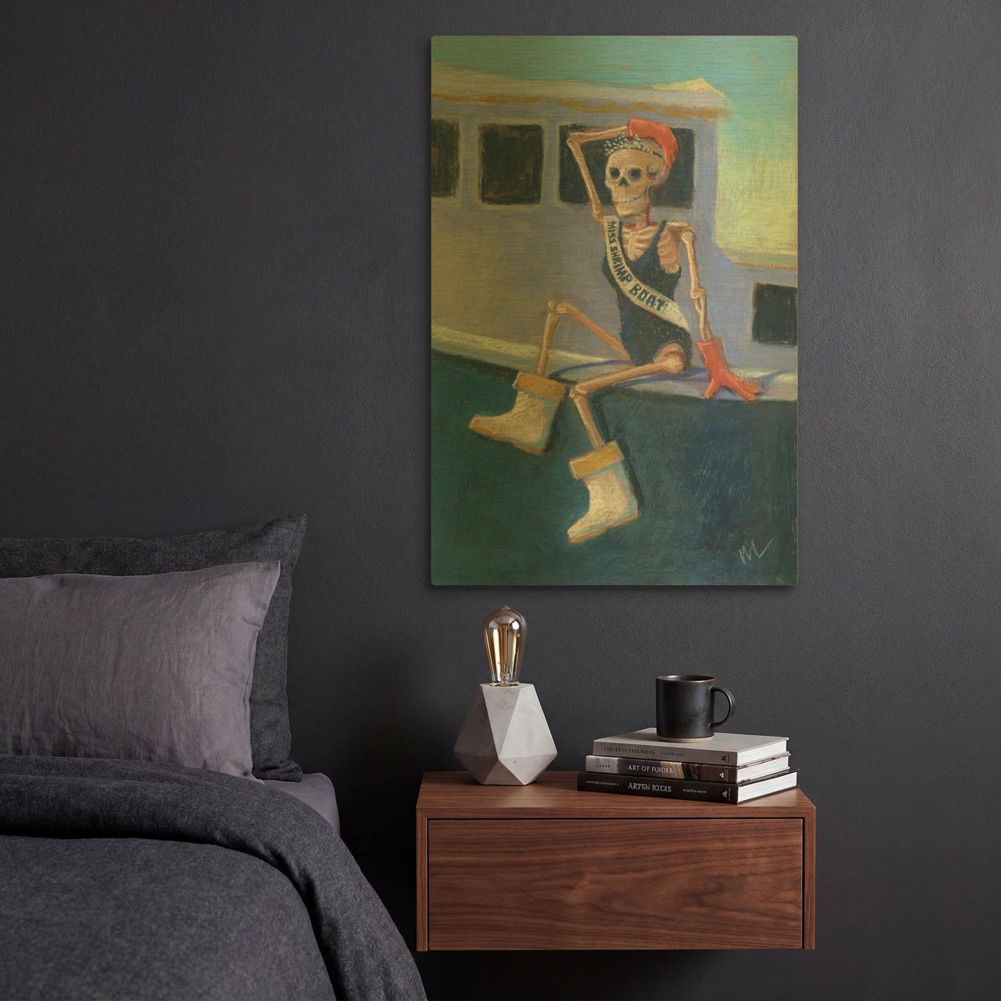'Miss Shrimp Boat' By Marie Marfia Fine Art Gold Metal Wall Art