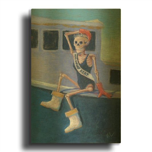'Miss Shrimp Boat' By Marie Marfia Fine Art Gold Metal Wall Art