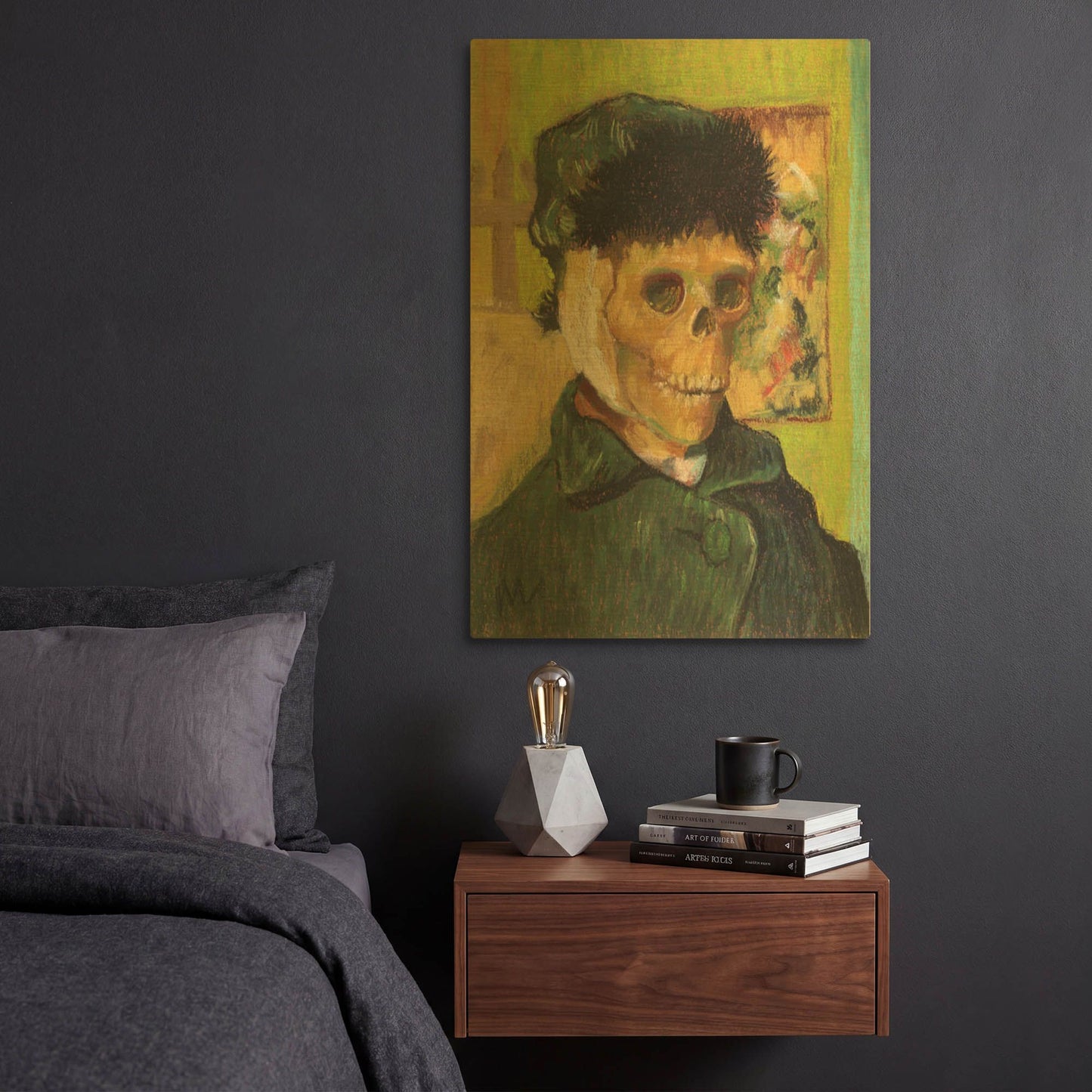 'Vincent Van Skelly' By Marie Marfia Fine Art Gold Metal Wall Art