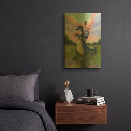 'Forever Your Gator Girl' By Marie Marfia Fine Art Gold Metal Wall Art