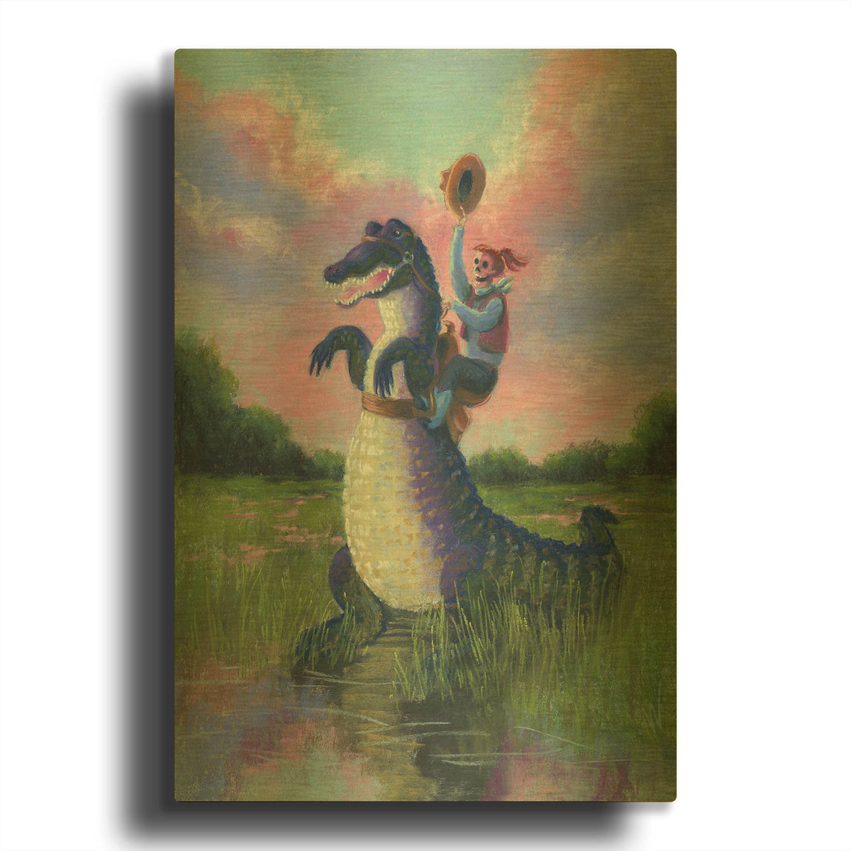 'Forever Your Gator Girl' By Marie Marfia Fine Art Gold Metal Wall Art