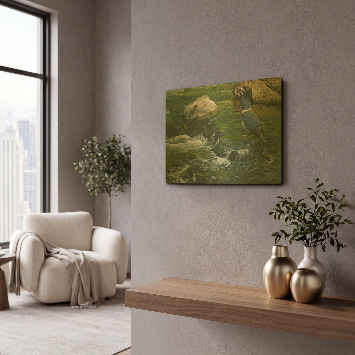 'Fishin' By Mark Mueller Wildlife Art Gold Metal Wall Art