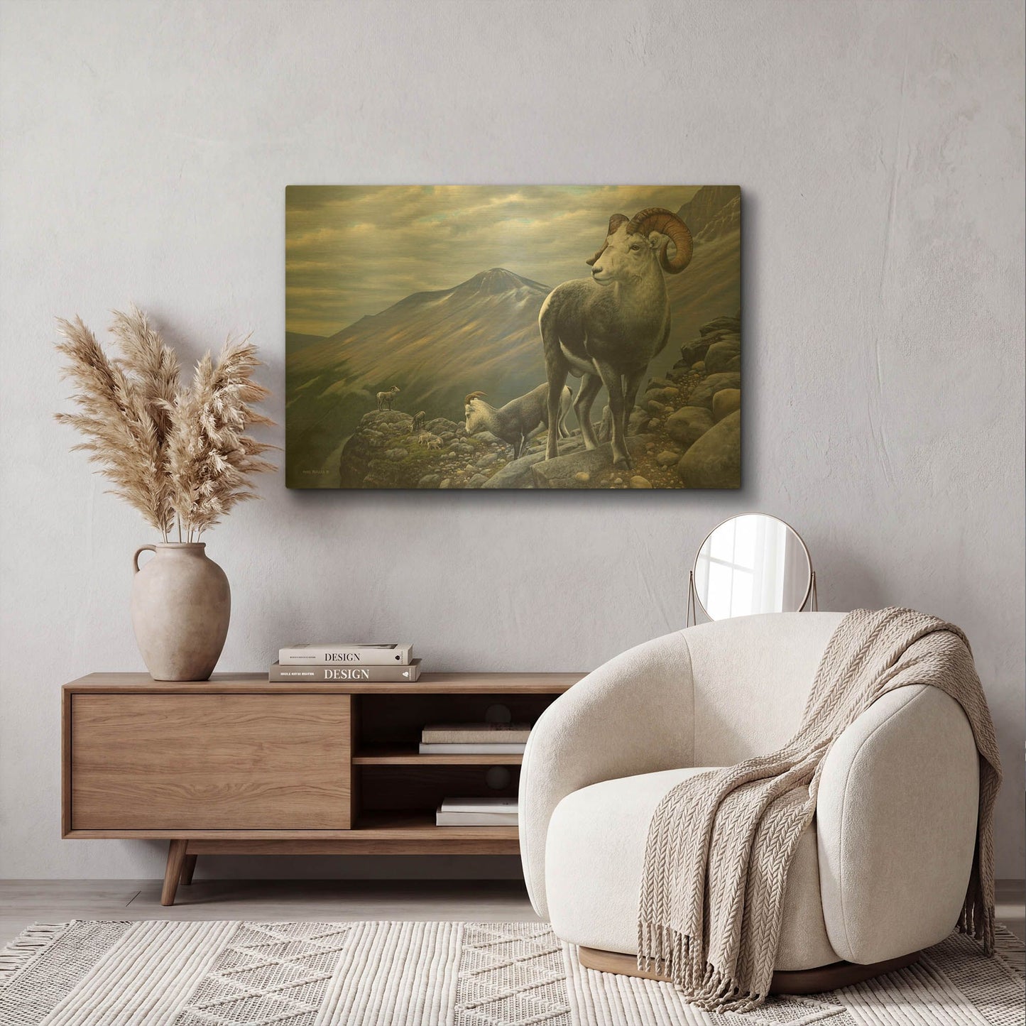 'Generations - Stone Sheep' By Mark Mueller Wildlife Art Gold Metal Wall Art