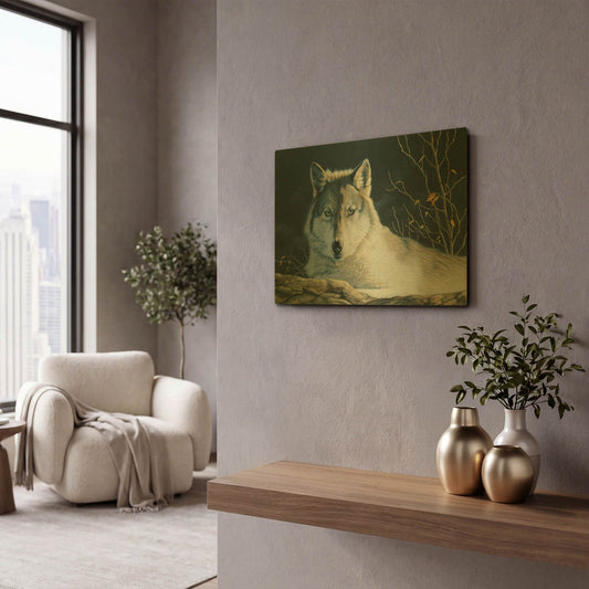 'Watchful Eyes - Gray Wolf' By Mark Mueller Wildlife Art Gold Metal Wall Art