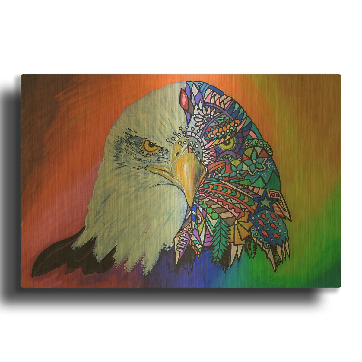 'Animals Of Pride - Eagle' By Martin Nasim Gold Metal Wall Art