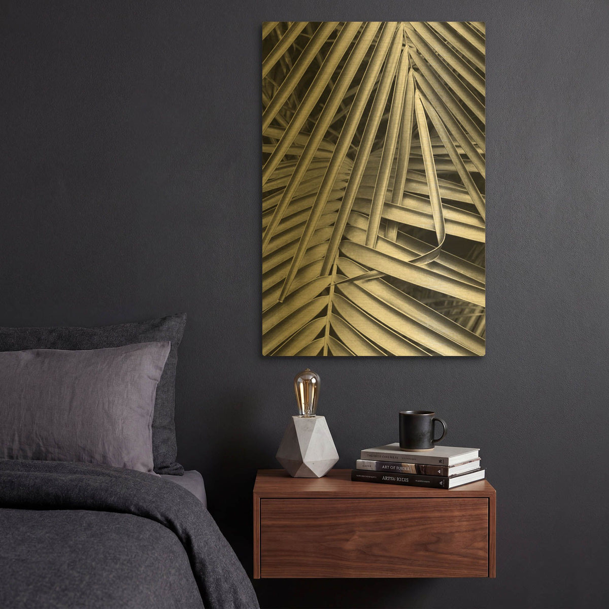 'Cycad, Michigan 80' By Monte Nagler Gold Metal Wall Art