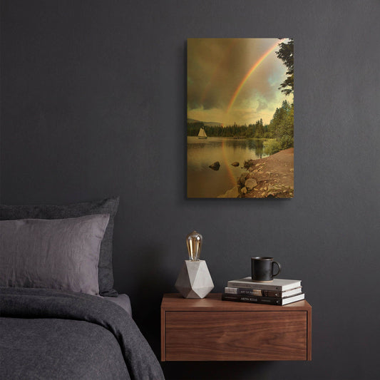 'Sailing Under Rainbows, Oregon 97' By Monte Nagler Gold Metal Wall Art
