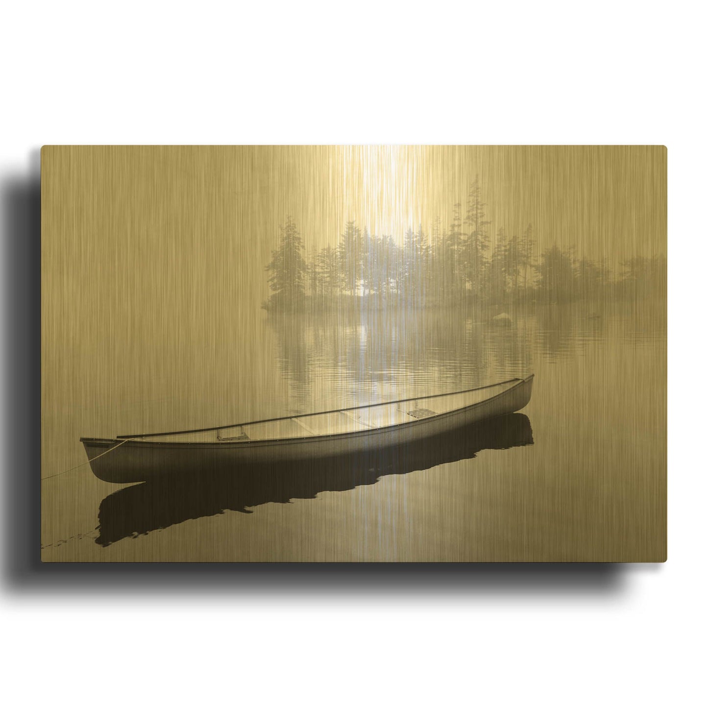 'Lone Canoe, Nova Scotia, Canada 04' By Monte Nagler Gold Metal Wall Art