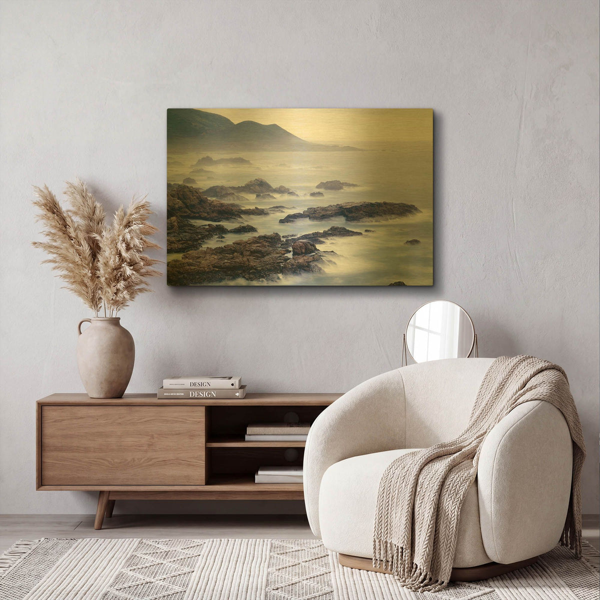 'Surf & Foothills' By Monte Nagler Gold Metal Wall Art
