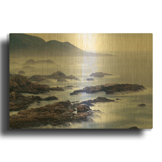 'Surf & Foothills' By Monte Nagler Gold Metal Wall Art