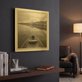 'Lake Quinault' By Monte Nagler Gold Metal Wall Art
