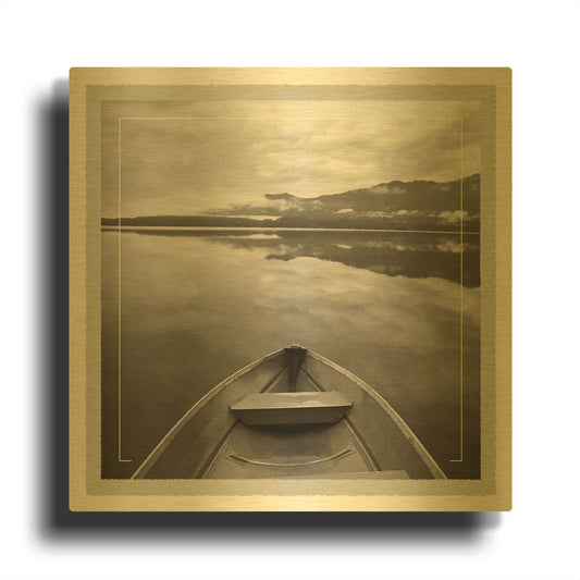 'Lake Quinault' By Monte Nagler Gold Metal Wall Art