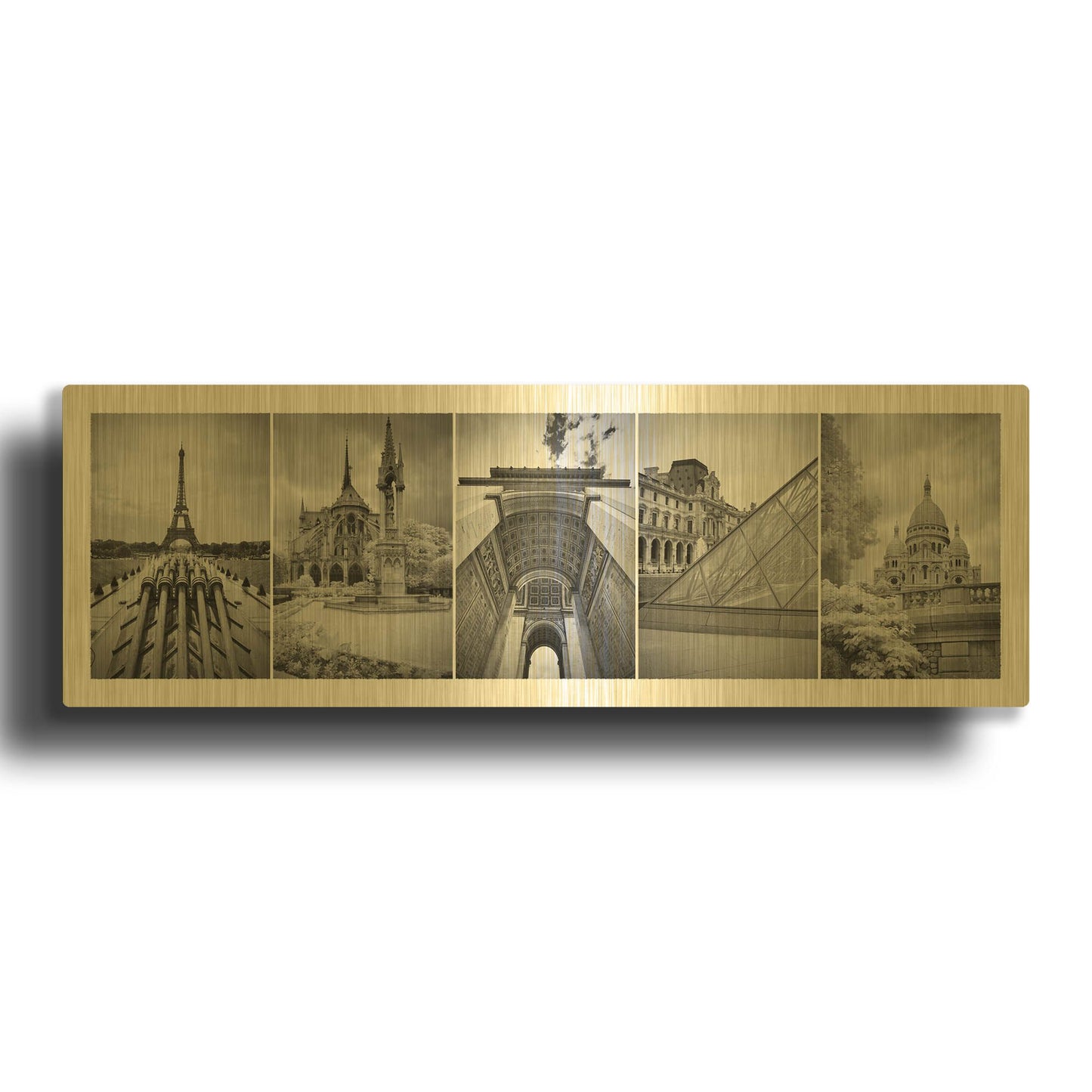 'Paris Montage' By Monte Nagler Gold Metal Wall Art