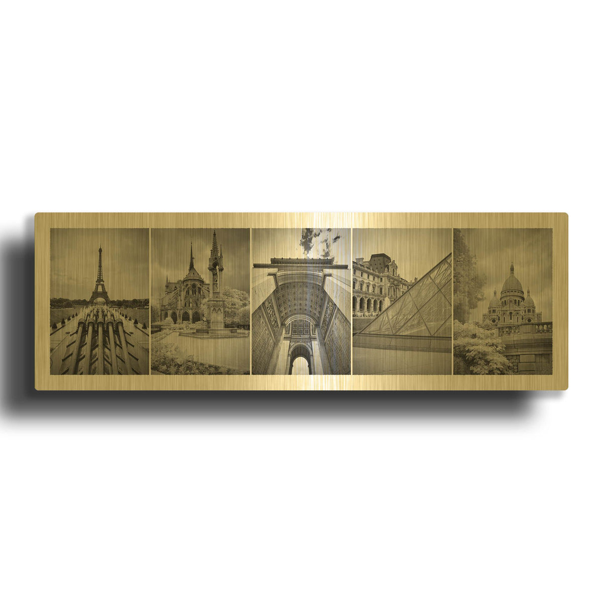 'Paris Montage' By Monte Nagler Gold Metal Wall Art