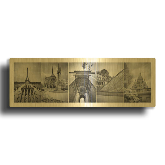 'Paris Montage' By Monte Nagler Gold Metal Wall Art