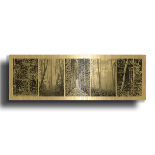 'Tree Montage 1' By Monte Nagler Gold Metal Wall Art