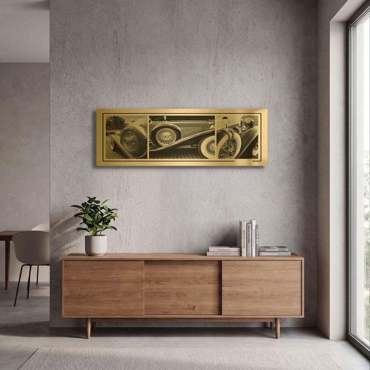 'Dusenberg Montage 1' By Monte Nagler Gold Metal Wall Art