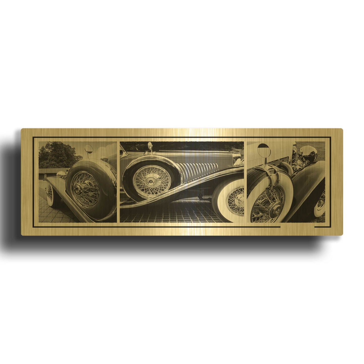 'Dusenberg Montage 1' By Monte Nagler Gold Metal Wall Art