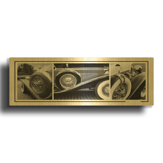 'Dusenberg Montage 1' By Monte Nagler Gold Metal Wall Art