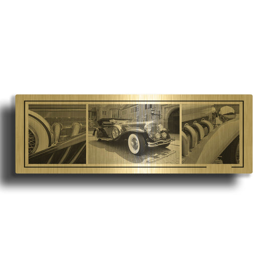 'Dusenberg Montage 2' By Monte Nagler Gold Metal Wall Art
