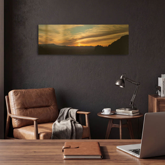 'Arizona Sunset Panorama' By Monte Nagler Gold Metal Wall Art