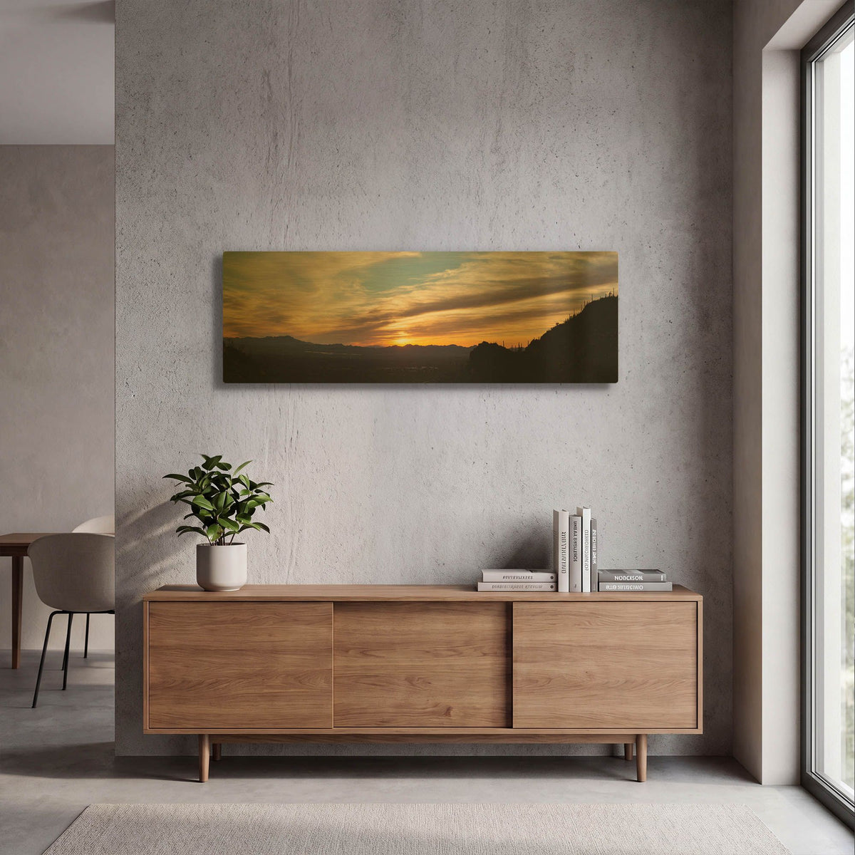 'Arizona Sunset Panorama' By Monte Nagler Gold Metal Wall Art