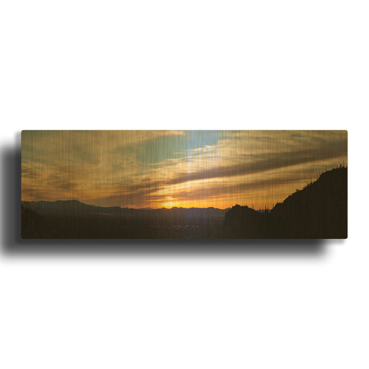 'Arizona Sunset Panorama' By Monte Nagler Gold Metal Wall Art