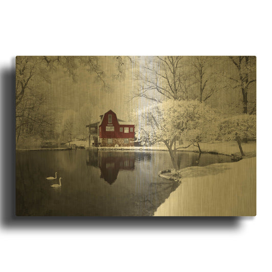'Peterson Mill' By Monte Nagler Gold Metal Wall Art