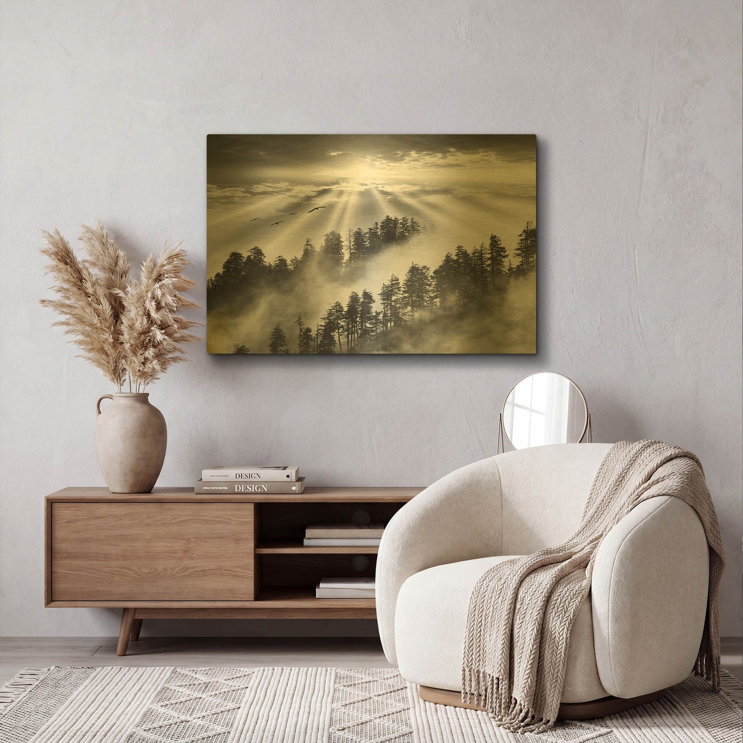 'Smoky Mountain Sunrise, Tennessee' By Monte Nagler Gold Metal Wall Art
