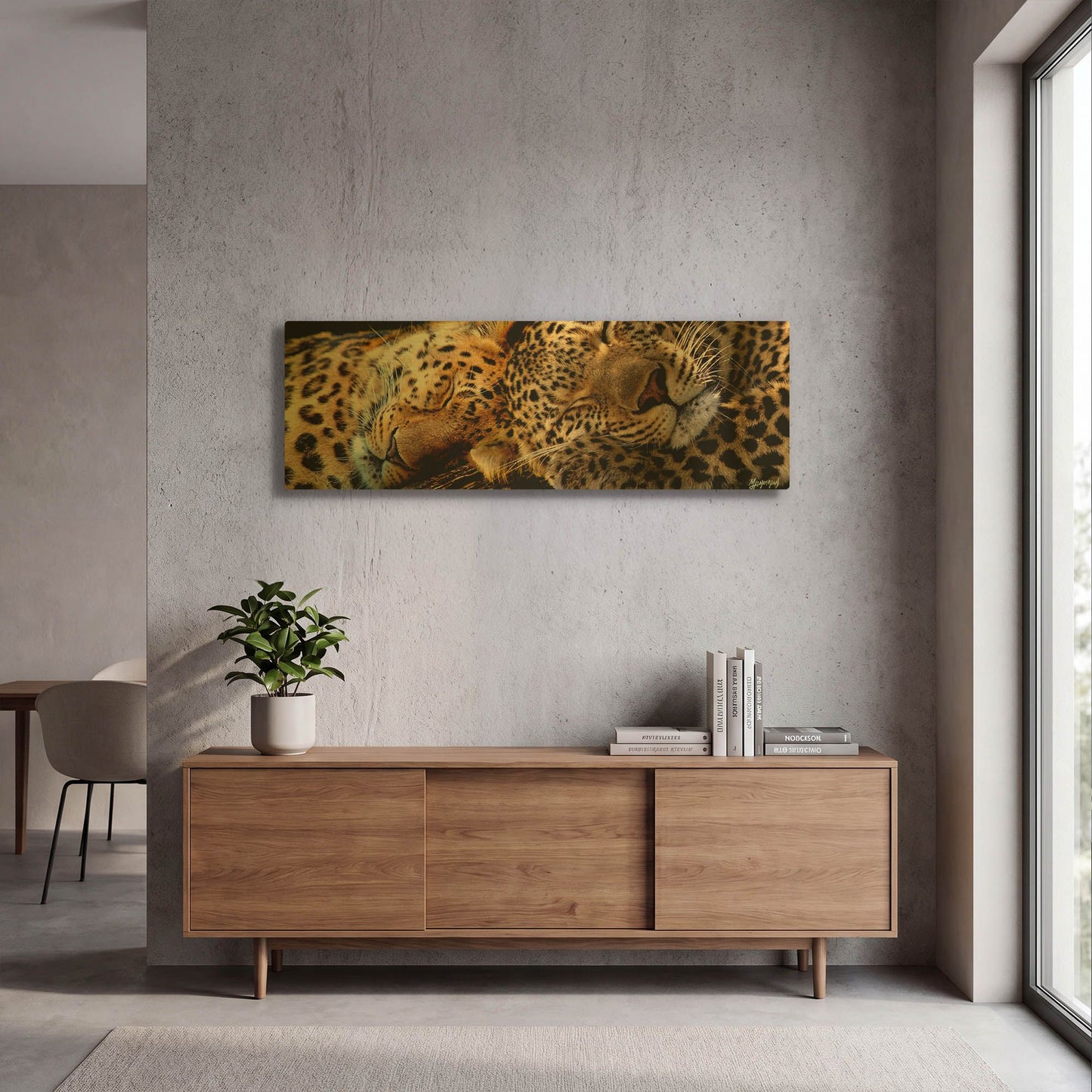 'Two Sleepers Cheetahs' By Murray Henderson Fine Art Gold Metal Wall Art