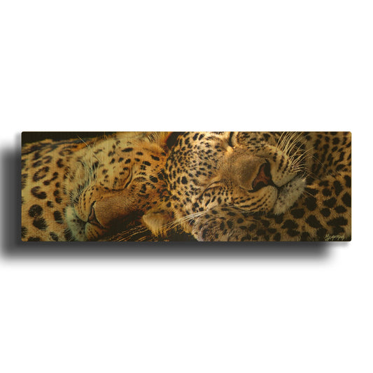 'Two Sleepers Cheetahs' By Murray Henderson Fine Art Gold Metal Wall Art