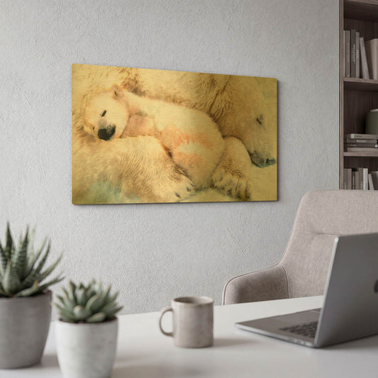 'Sleepy Polar' By Murray Henderson Fine Art Gold Metal Wall Art