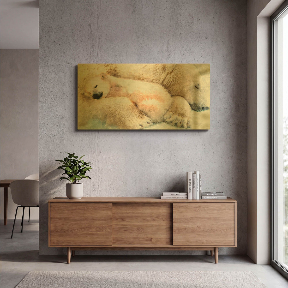 'Sleepy Polar' By Murray Henderson Fine Art Gold Metal Wall Art