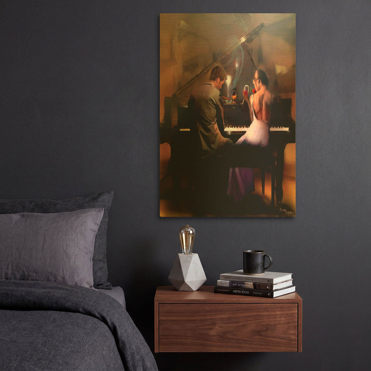 'Cigar Bar Love' By Murray Henderson Fine Art Gold Metal Wall Art